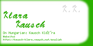 klara kausch business card